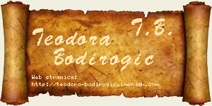 Teodora Bodirogić vizit kartica